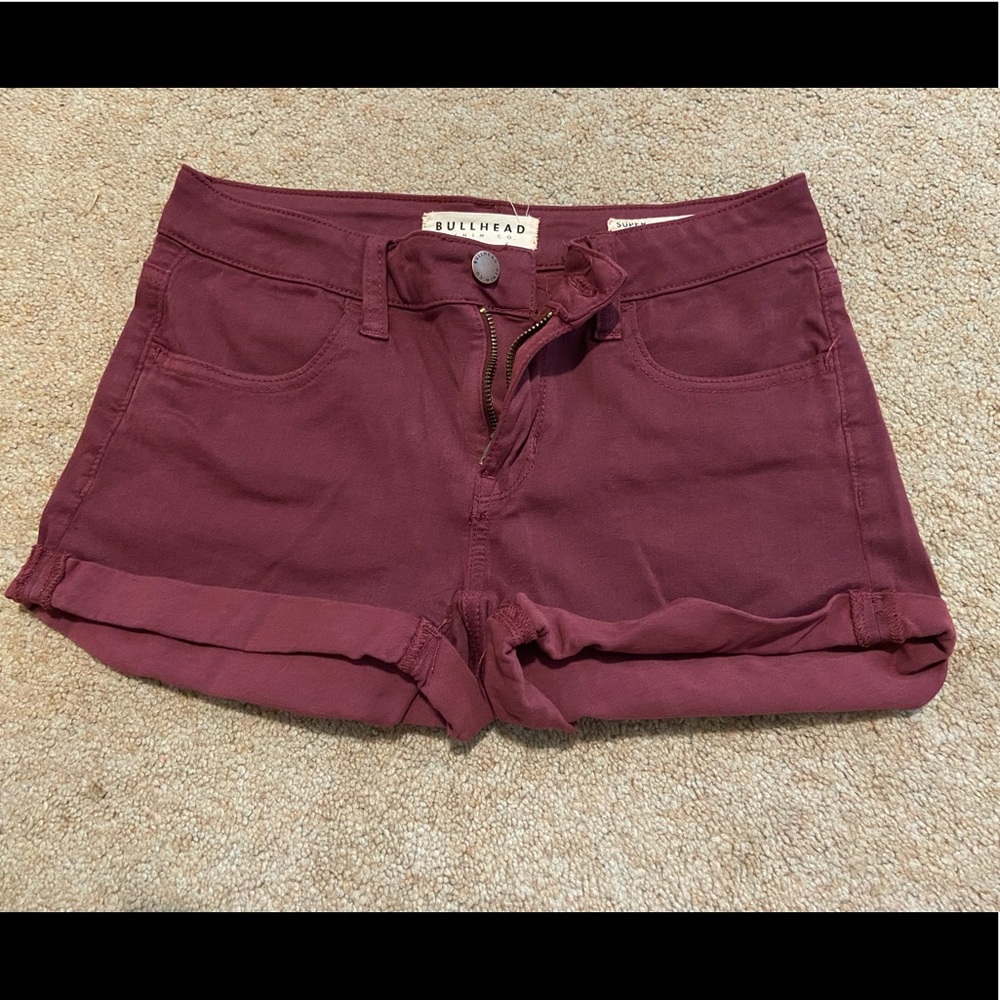 Maroon Jean shorts